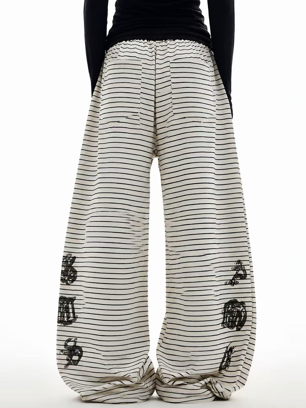 'Downtown Stripe' Grunge  Retro Striped Wide Leg Pants