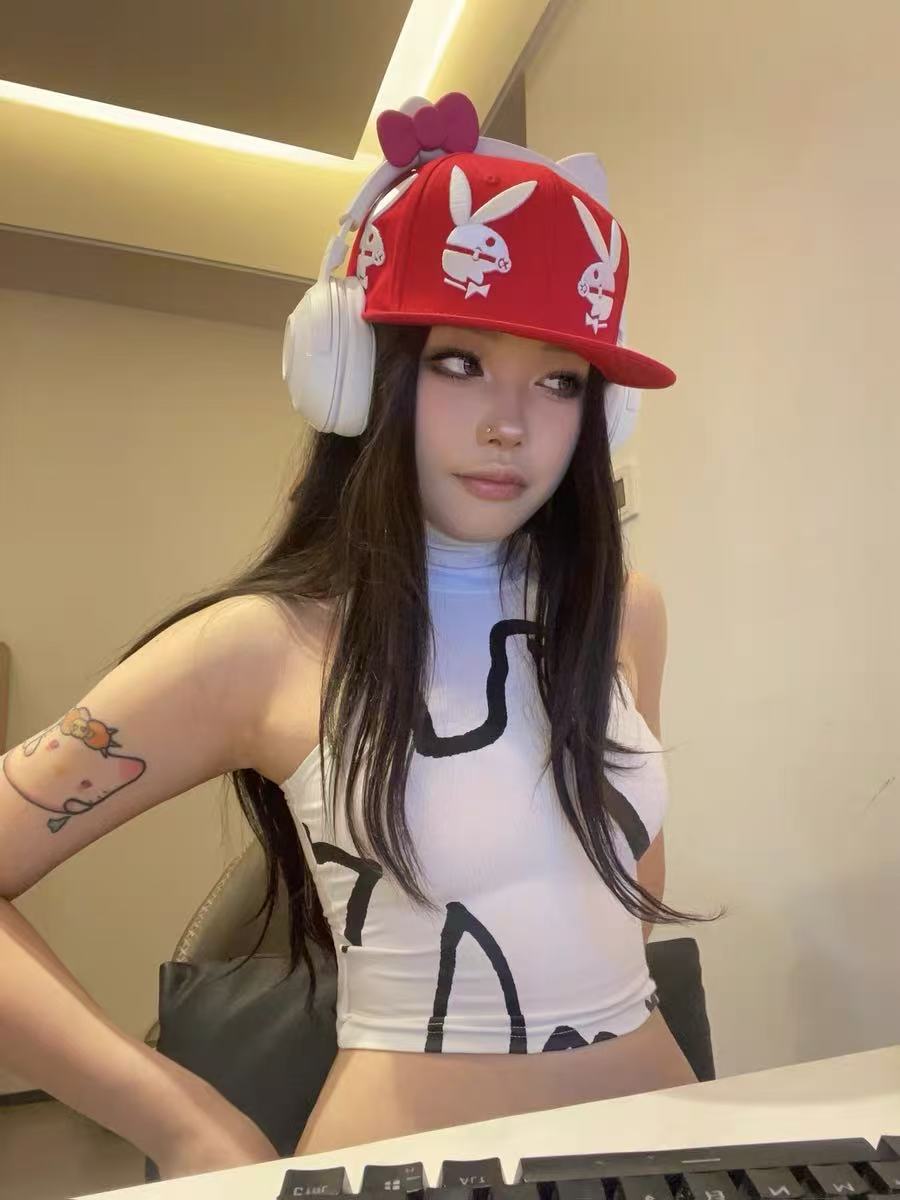'Hop Hustle' Y2K 3D Embroidered Bunny Flat Brim Baseball Cap AlielNosirrah