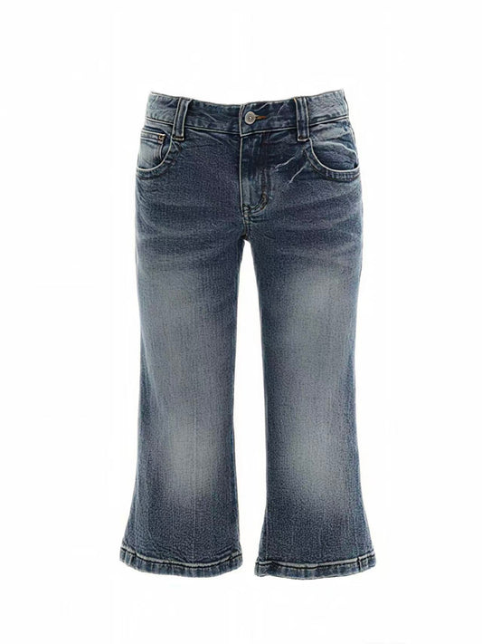 'Blue Breeze' Vintage Washed Cropped Denim Jeans AlielNosirrah