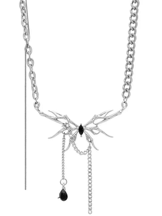 'Spiderfly' Dark Titinium Butterfly Spider Necklace AlielNosirrah