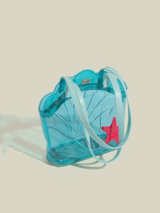 'Swim Swim' Kawaii  Summer Beach Shell Starfish Waterproof Tote Bag AlielNosirrah