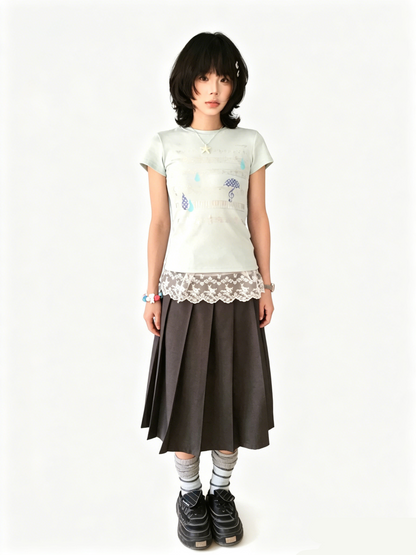 'Tune Dream' Cute Music Note Print Short Sleeve T-Shirt (Copy) AlielNosirrah