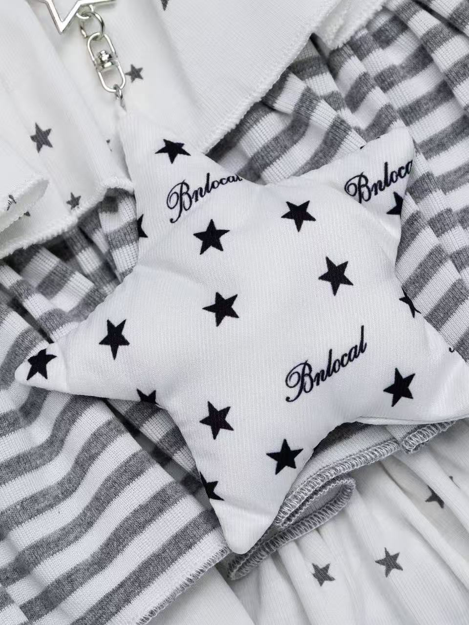 'Star Glow' Y2K Patchwork Striped Star Puffy Skirt AlielNosirrah