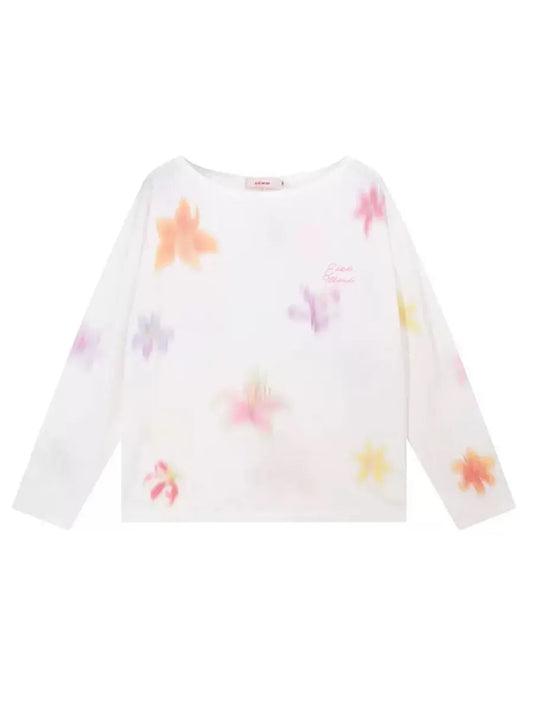 'Flower Hoop' Y2k Summer Beach Flower Pattern Oversized Smock Sweater AlielNosirrah