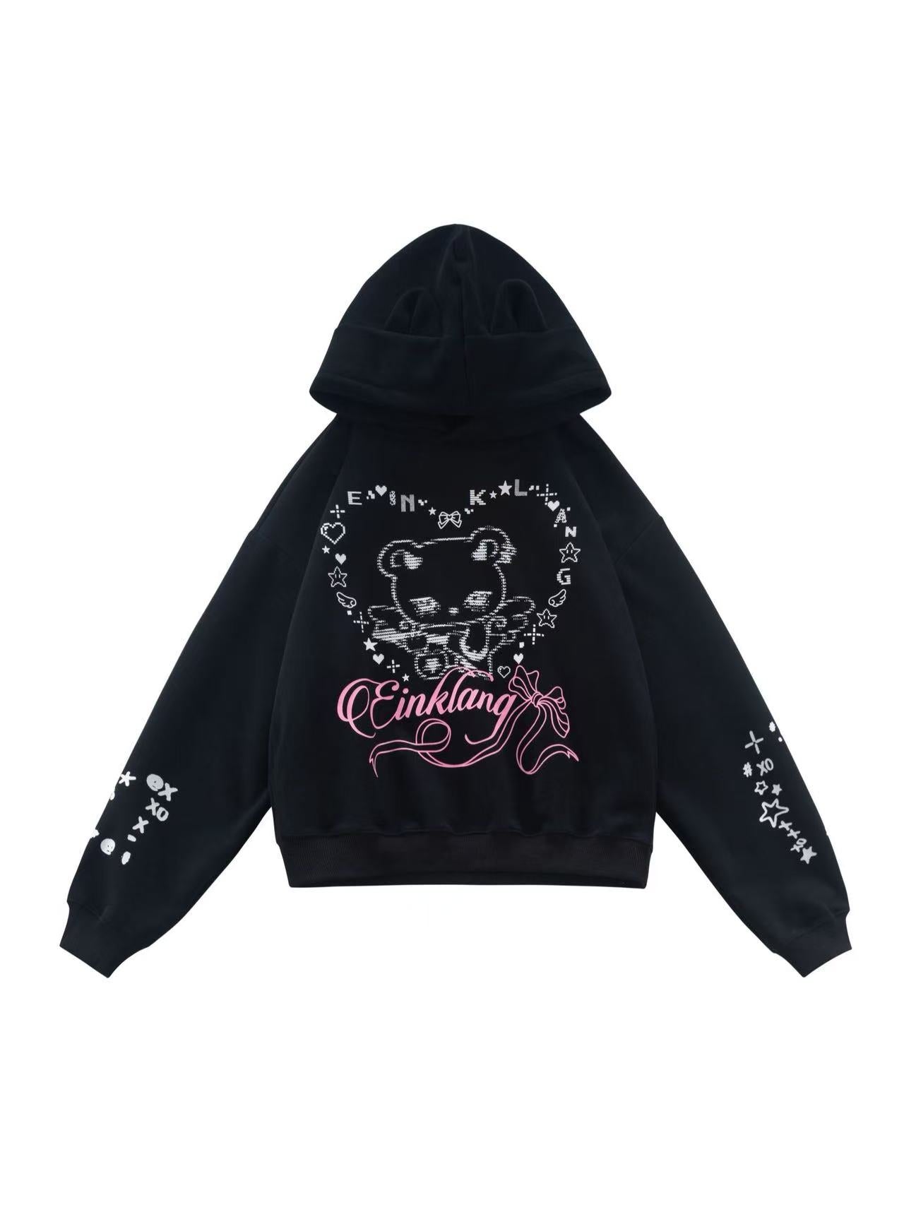 'Heart Bear' Cute & Edgy Bear-Ear Hoodie AlielNosirrah