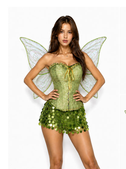 'Golden Fairies' Corset Sequins Skirt 3 Pcs Faries Set