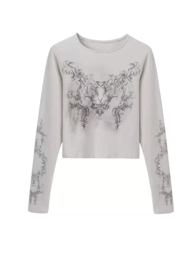 'Punk Ink' Punk Graphic Print Long Sleeve Top
