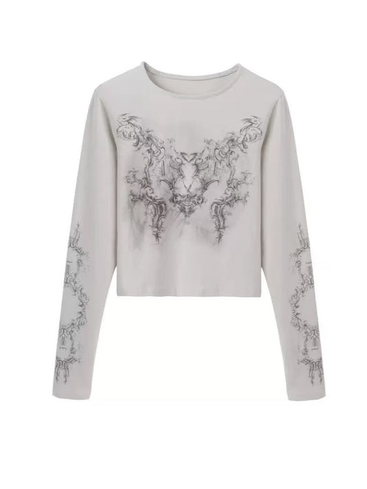'Punk Ink' Punk Graphic Print Long Sleeve Top