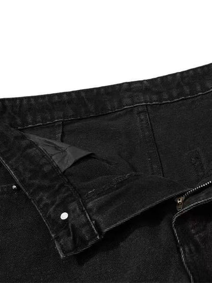 'OldSoul' Vintage Studded Distressed Frayed Flare Jeans