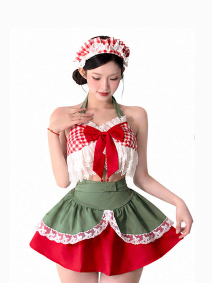 'Strawberry Shortcake' Kawaii  Red & Green Costume Sets