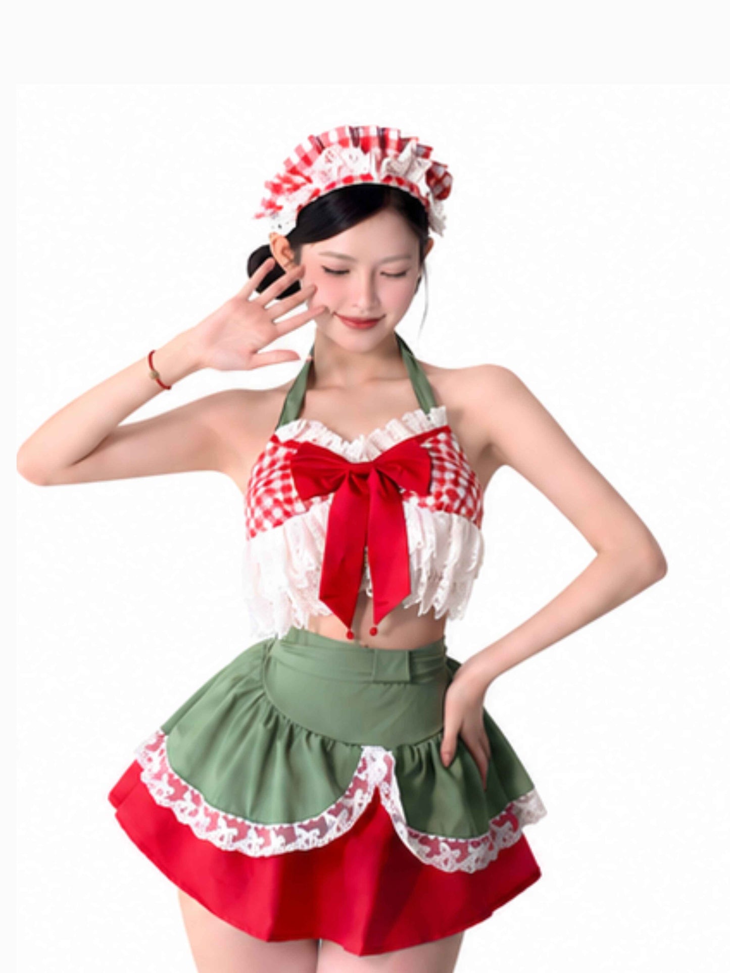 'Strawberry Shortcake' Kawaii  Red & Green Costume Sets
