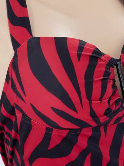'Obssesion' Alt Niki Zebra Print Striped Top & Shorts Costume Sets
