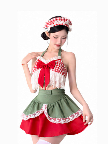 'Strawberry Shortcake' Kawaii  Red & Green Costume Sets