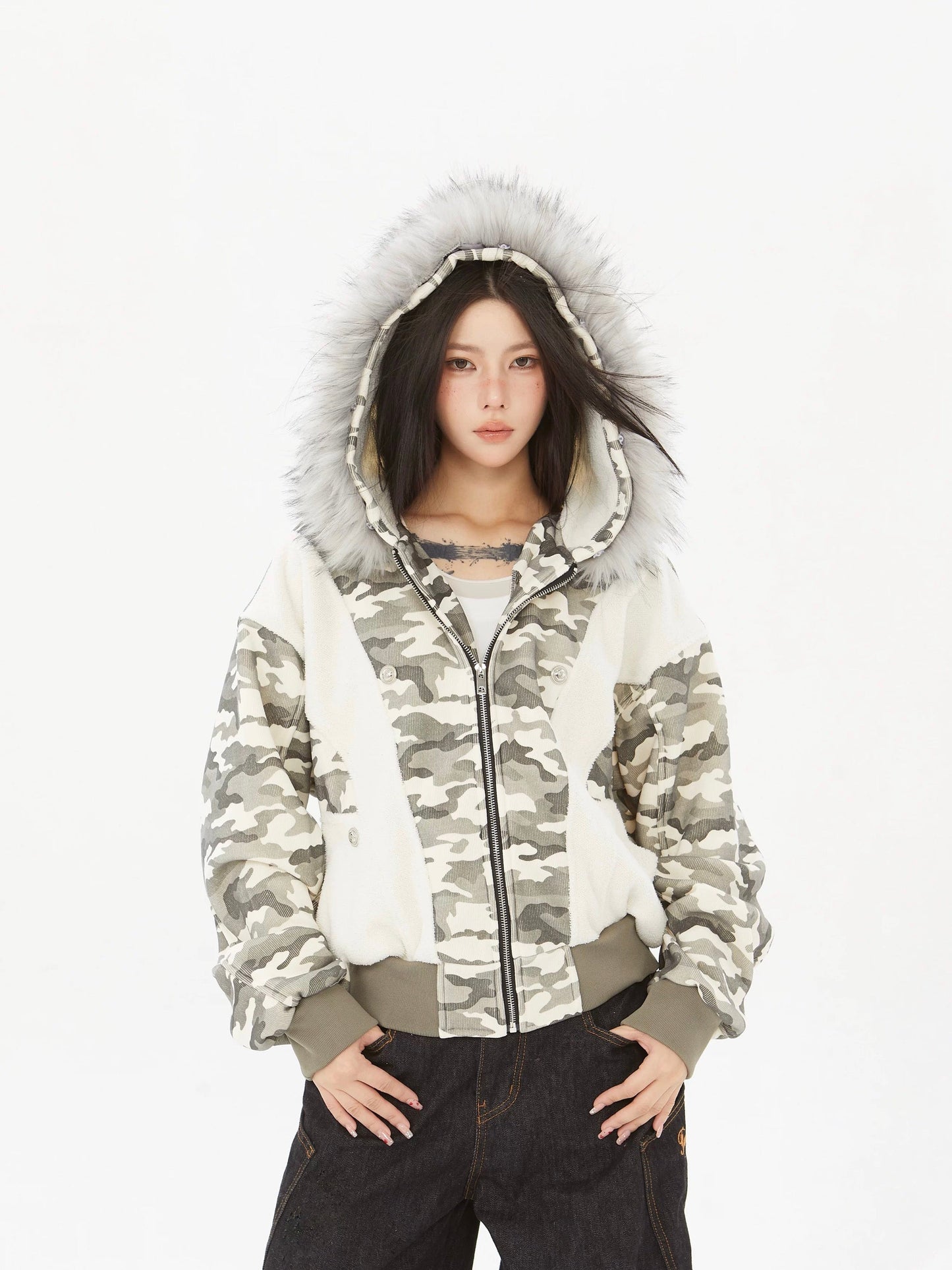 'Cold Bones' Y2k Grunge Streetstyle Skeleton Fluffy Hoodie AlielNosirrah