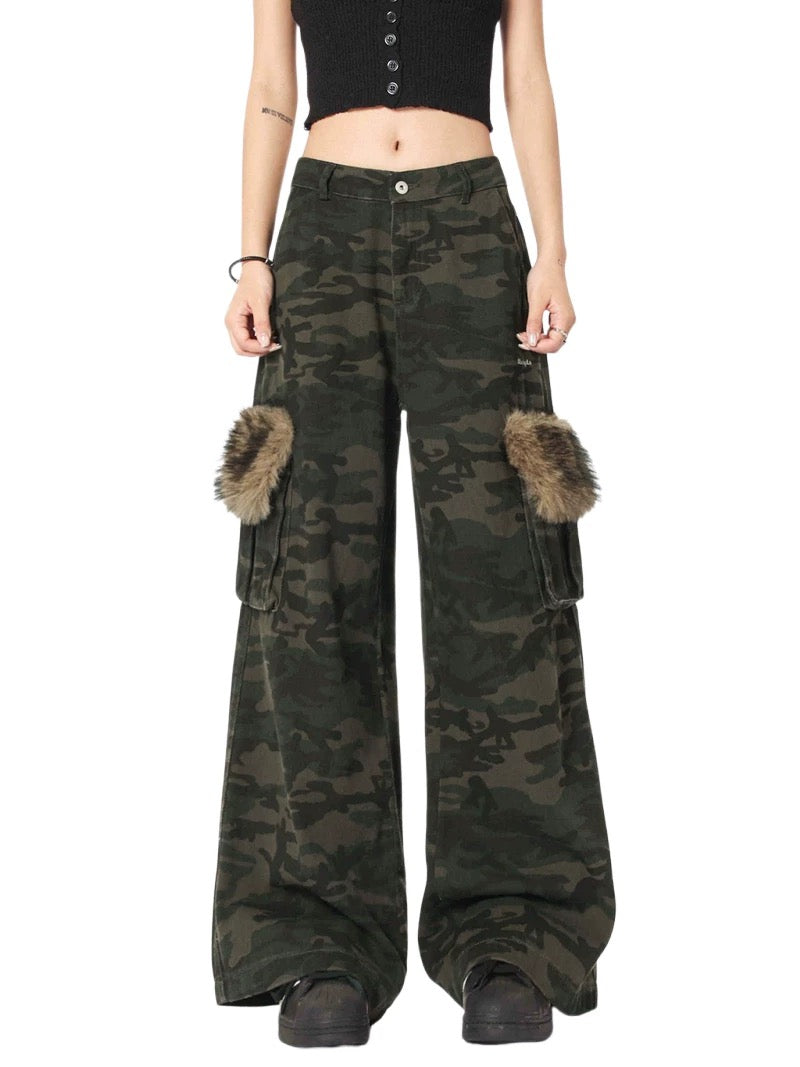 'Wild Hunt' Streetstyle Cargo Fur Camouflage Multi Pocket Pants AlielNosirrah