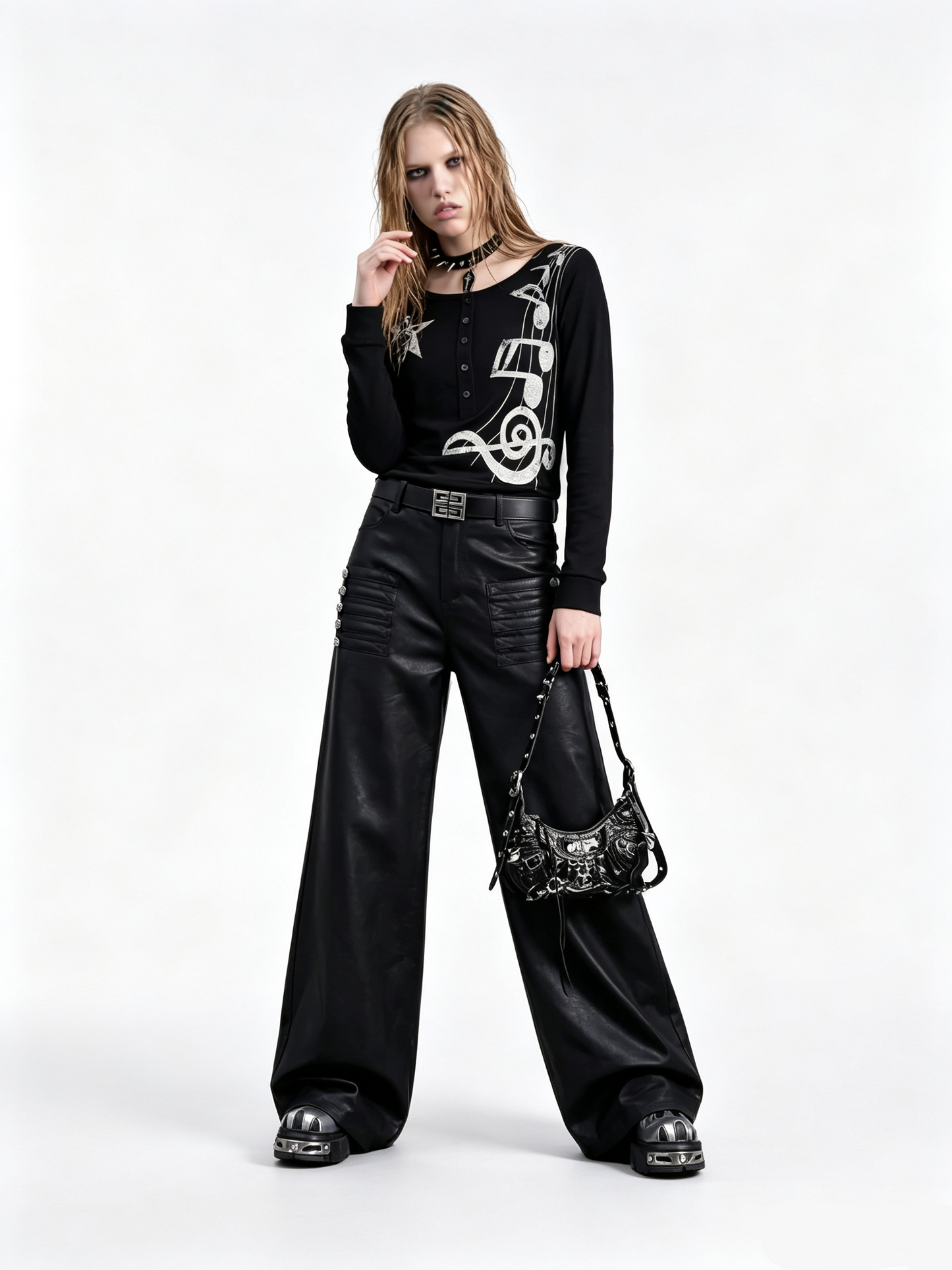 'BeatStreet' Street Music Note Print Long Sleeve Top