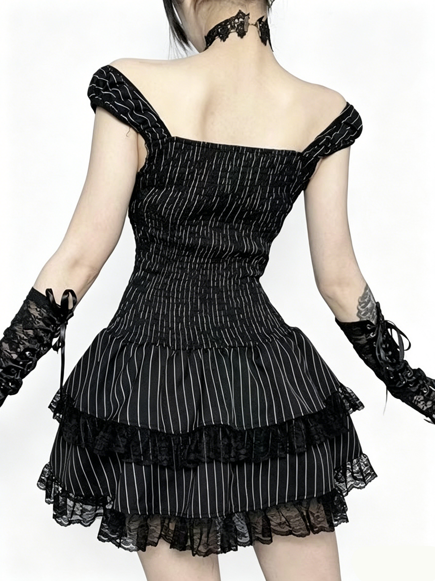 dark-ballet-gothic-striped-ruffle-dress-5