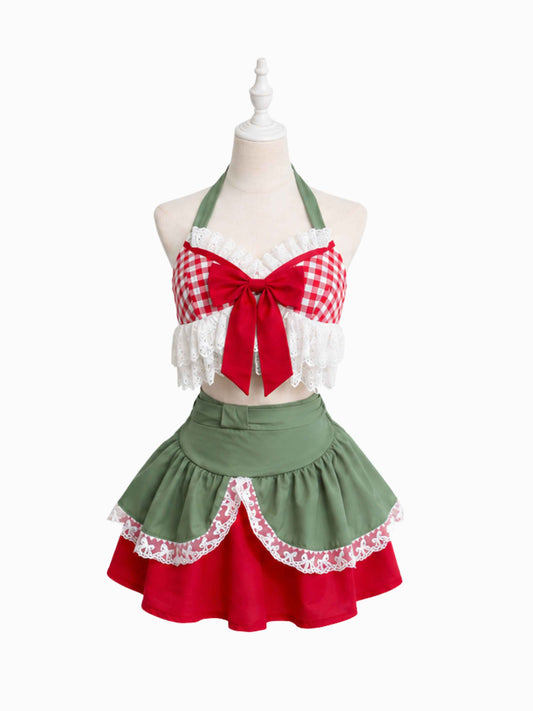 'Strawberry Shortcake' Kawaii  Red & Green Costume Sets