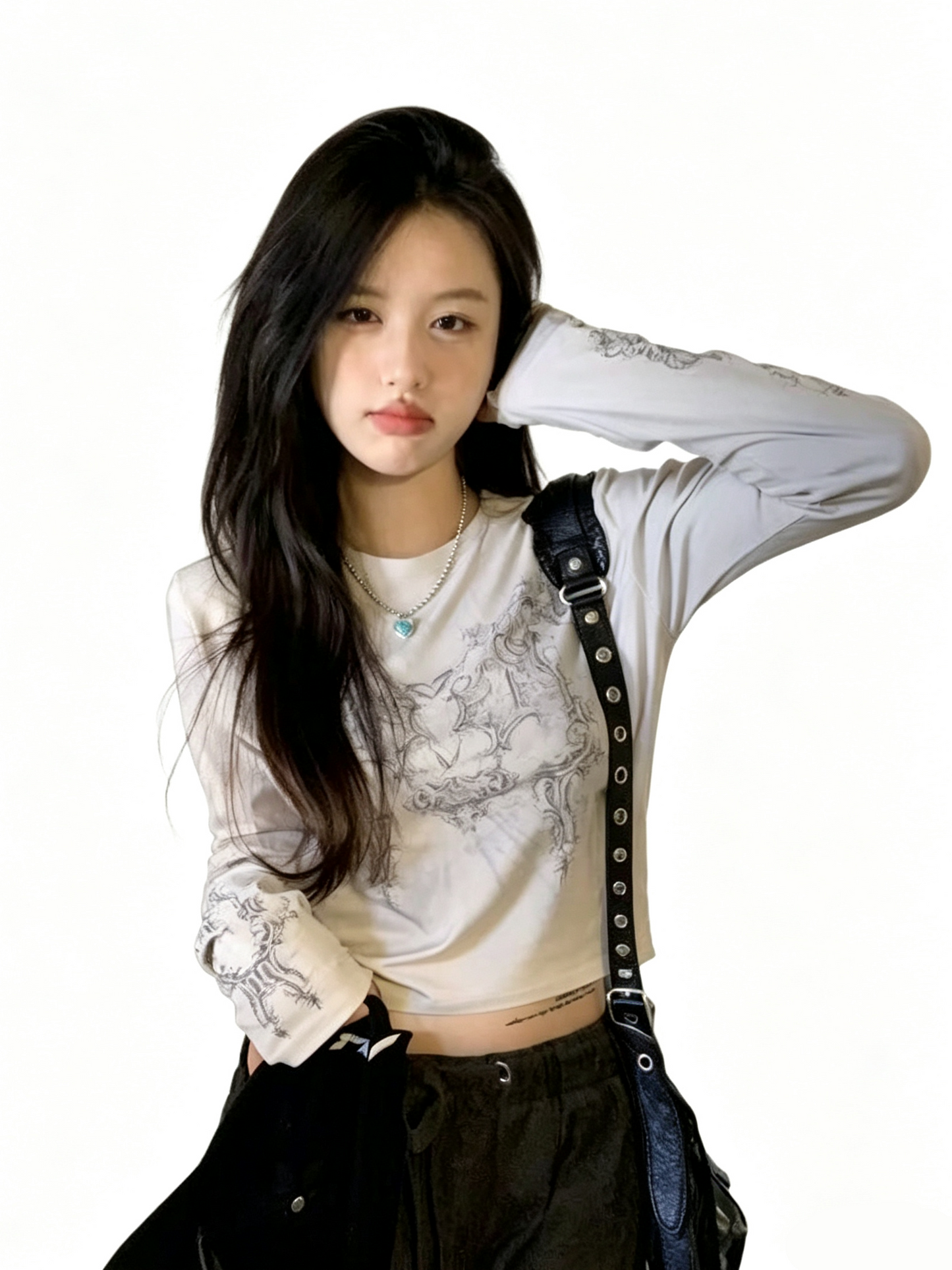 'Punk Ink' Punk Graphic Print Long Sleeve Top