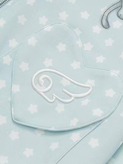 'Kitty Star' Allover Cat Star Pattern Hoodie AlielNosirrah