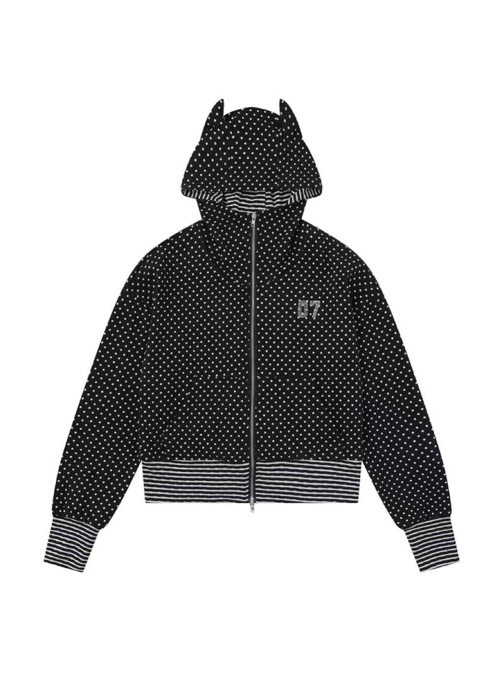 'Dotty Devil' Polka Dot Devil-Horn Hoodie Set AlielNosirrah