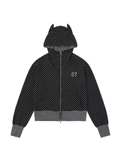 'Dotty Devil' Polka Dot Devil-Horn Hoodie Set AlielNosirrah