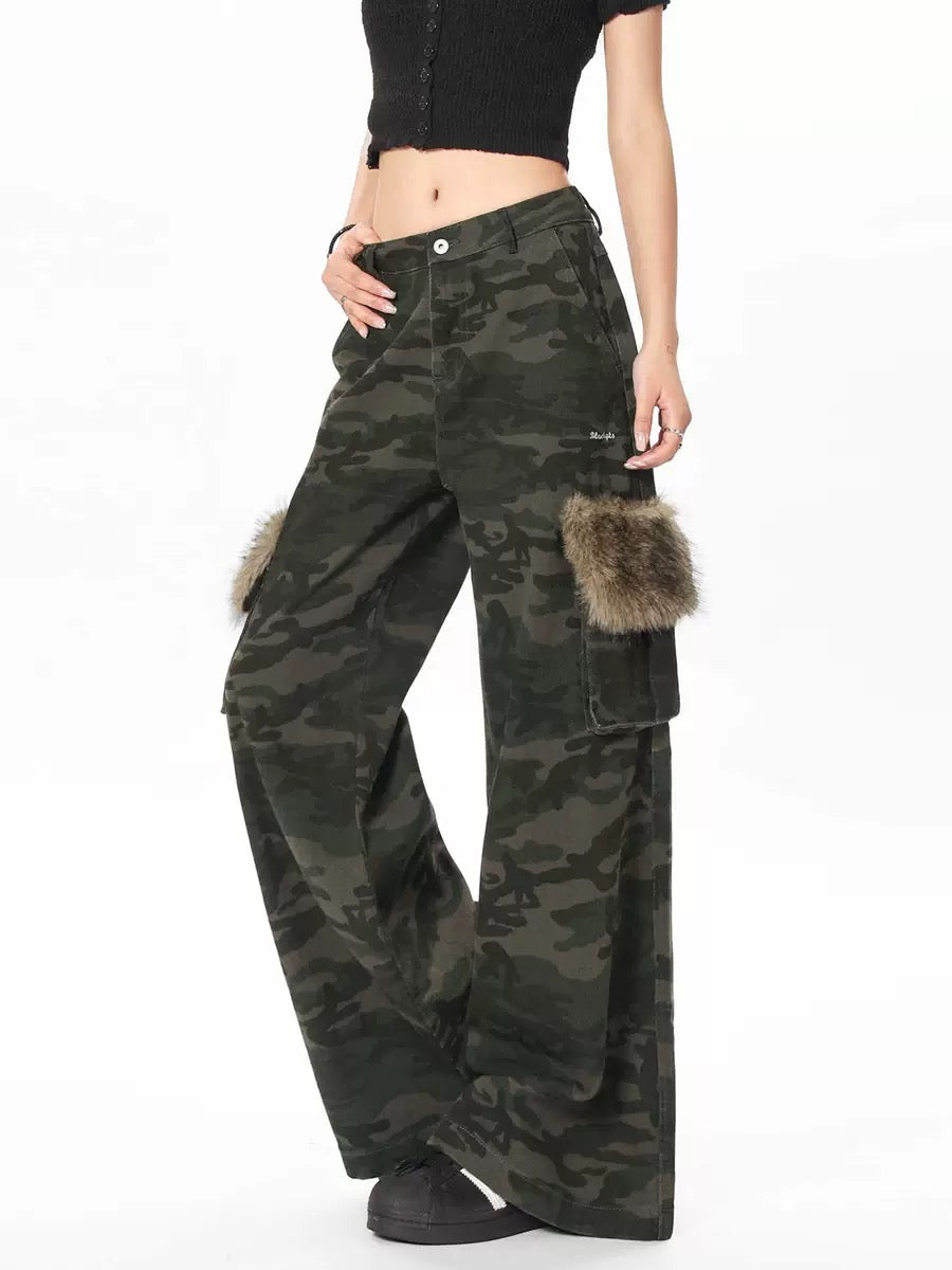 'Wild Hunt' Streetstyle Cargo Fur Camouflage Multi Pocket Pants AlielNosirrah