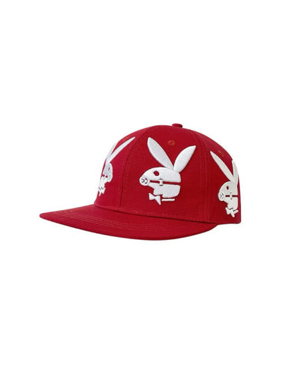 'Hop Hustle' Y2K 3D Embroidered Bunny Flat Brim Baseball Cap AlielNosirrah
