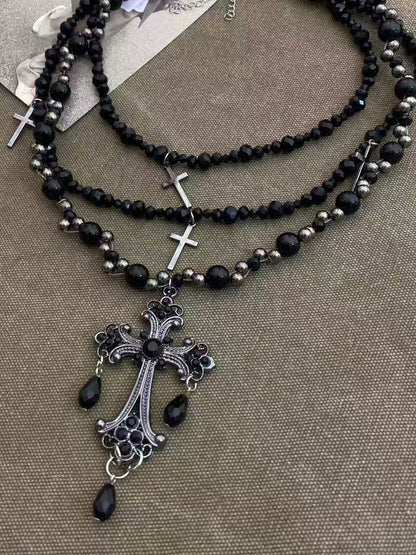 obsidian-cathedral-gothic-layered-cross-beaded-necklace-6