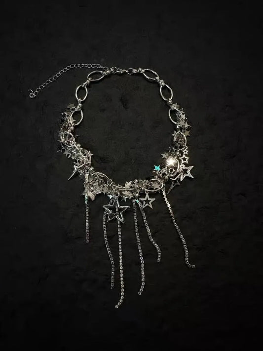 'Glow' Y2k Kawaii Star Sequins Tassels Necklace AlielNosirrah
