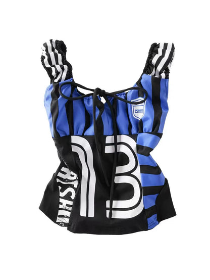 'Disco Star' Star Patchwork Knitted Striped Tube Top (Copy) AlielNosirrah
