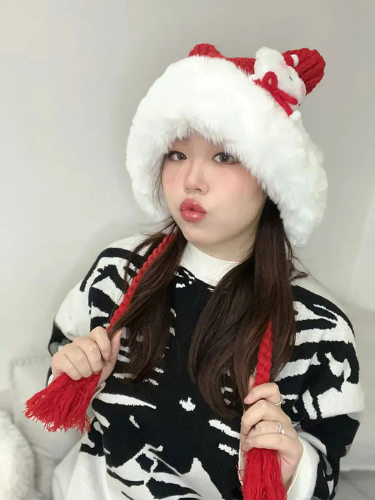 'Snow Bear' Kawaii Holiday Tassel Hat AlielNosirrah