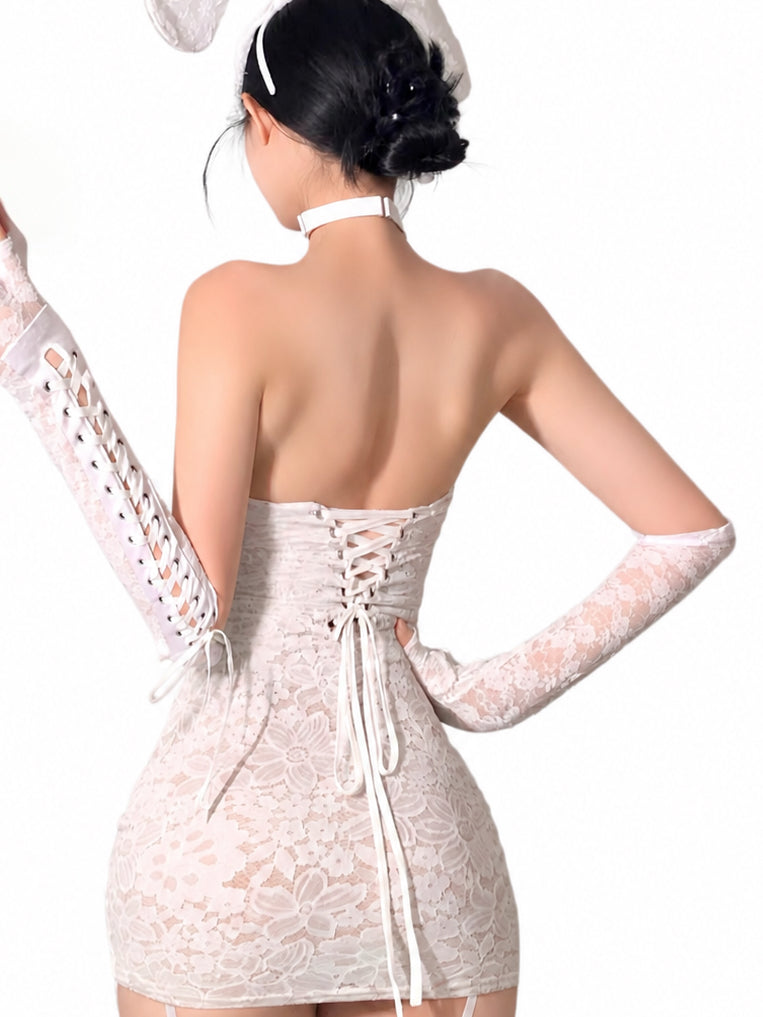 'Dream Rabbit' White Lace Corset Rabbit Costume Sets