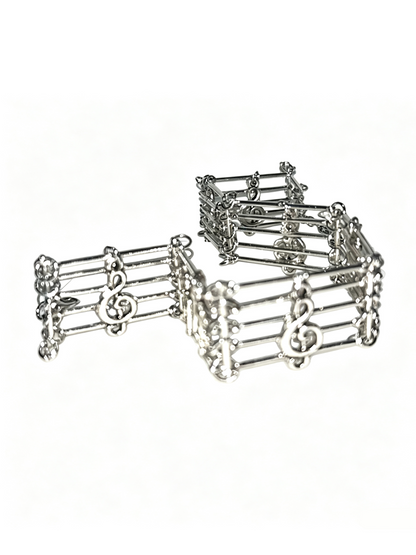 'Note Nostalgia' Vintage Music Staff Note Choker Necklace