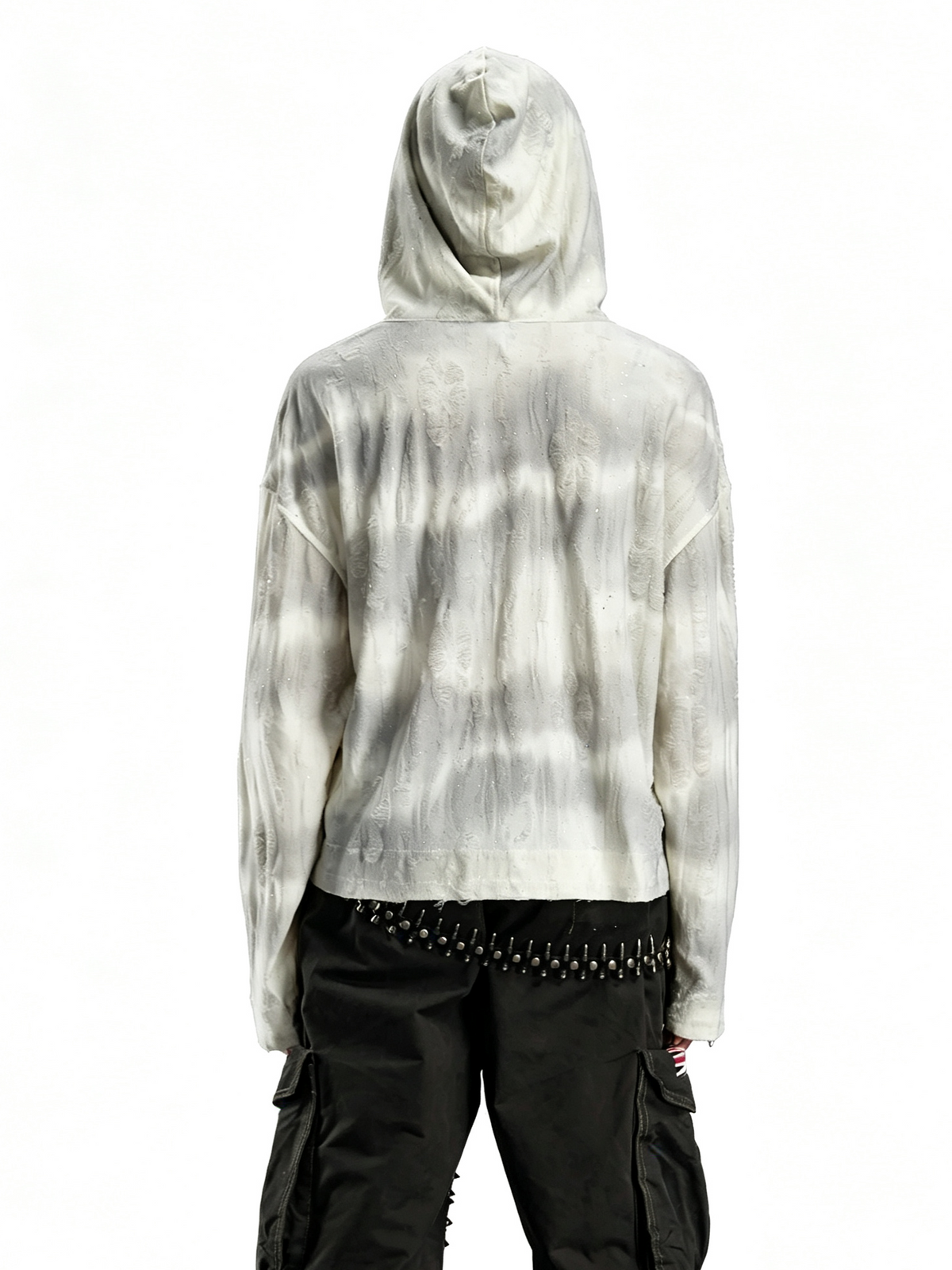 'Sequin Faith' Streetwear Sequin Tie-Dye Cross Print Hoodie