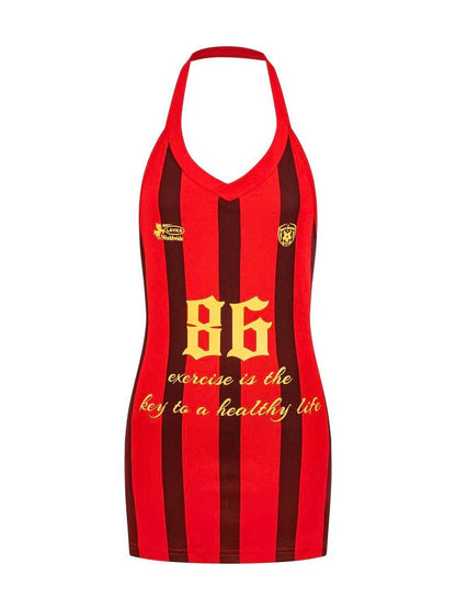 'Color Block' Streetwear Contrast Stripe Mini Dress