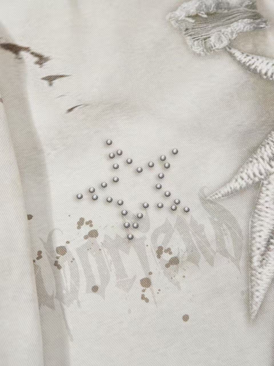'Afterglow' Vintage Washed Distressed Star Graphic Sweatpants