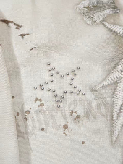 'Afterglow' Vintage Washed Distressed Star Graphic Sweatpants