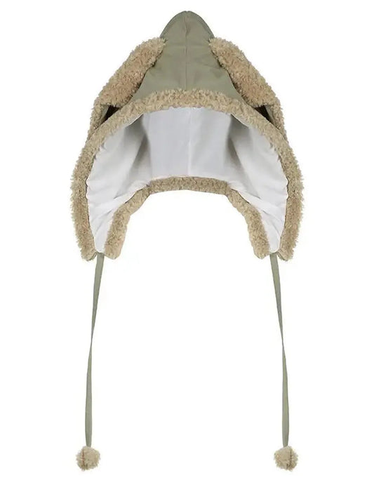 ‘Dirty Bunny’ Plush Patchwork Bunny Ears Warm Hat AlielNosirrah