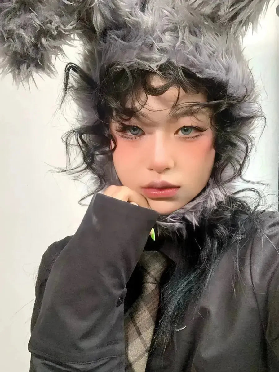 Alielnosirrah - 'Bunny girl' Y2k Fluffy Kawaii Rabbit Hat – AlielNosirrah