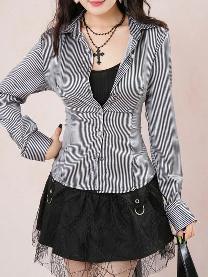 ’Sweet Entwine' Lace Patchwork Bow-Tie Blouse & Mini Skirt Set AlielNosirrah