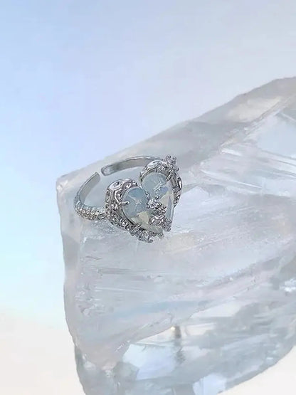 'Mermaid' Clear Heart Shape Rings AlielNosirrah