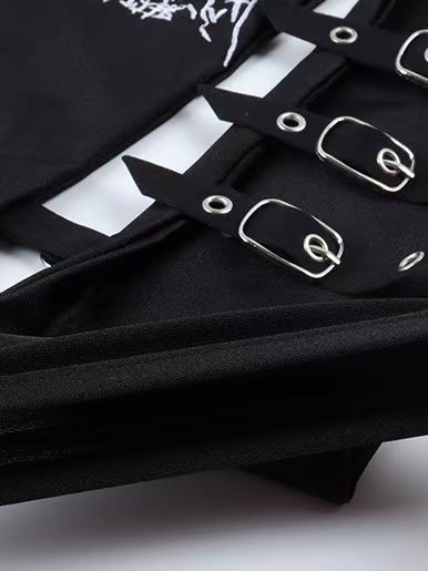 'Decay' Y2K Wasteland Harajuku Embroidered Buckle Gloves