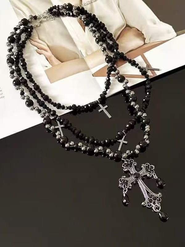 obsidian-cathedral-gothic-layered-cross-beaded-necklace-5