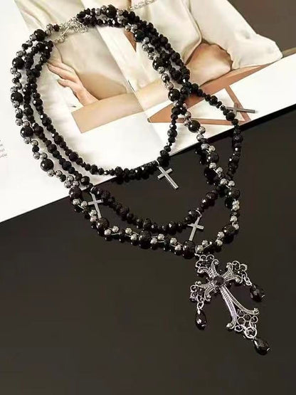 obsidian-cathedral-gothic-layered-cross-beaded-necklace-5