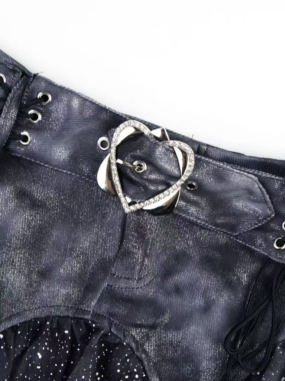 'Flashpoint' Asymmetrical Sequin Patchwork Mini Skirt
