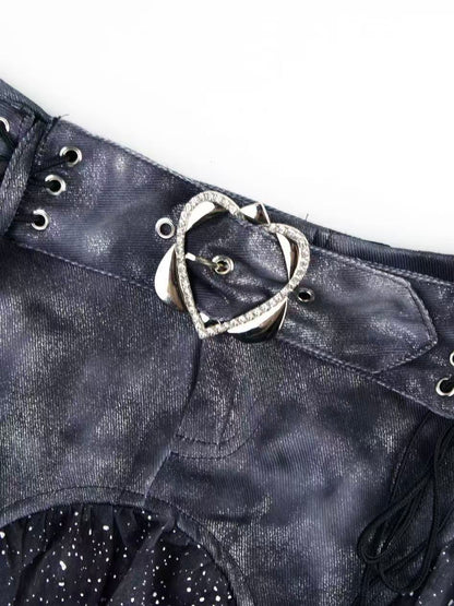 'Flashpoint' Asymmetrical Sequin Patchwork Mini Skirt