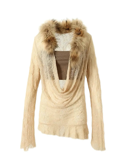 ’Memories' Y2k Lace Ruffle Fluffy Detachable 2 Pcs Set AlielNosirrah