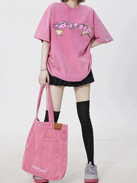 'Pink War' Oversized Unisex Pink Shirts AlielNosirrah