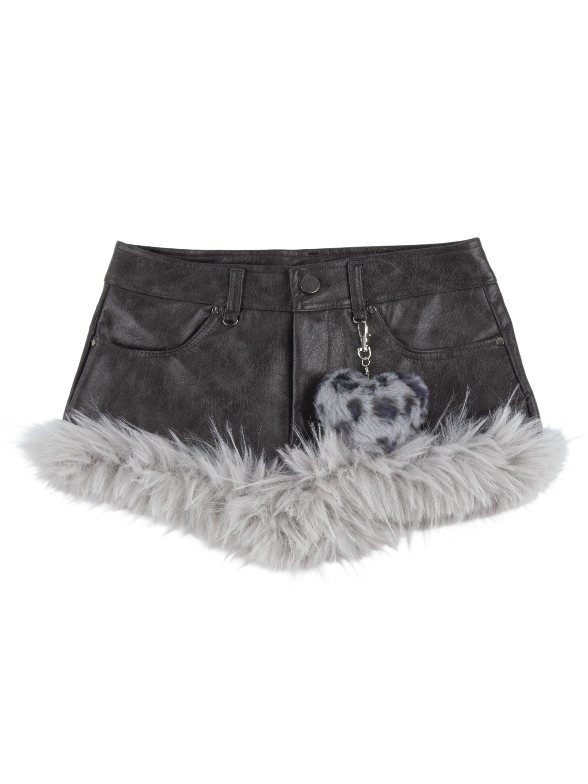 ’Wild Heart' Y2K Faux Fur Off-Shoulder Long Sleeve Top + Shorts Set (Copy) AlielNosirrah